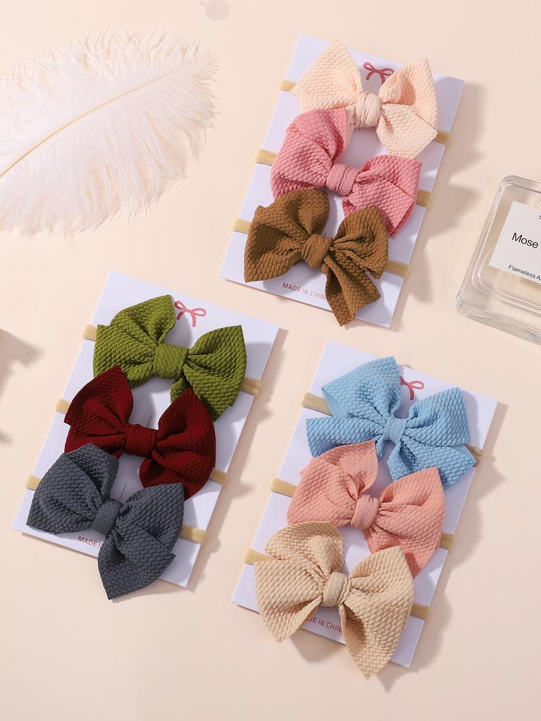 3 Stück Baby Mädchen Schleifen Stirnband Neugeborenes Baumwolle Haarband Accessoire Kinder Haarband Outdoor Kleinkind Kinder Kopfwickel Haarschmuck