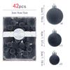 42-teiliges Beflocktes Weihnachtskugel-Schmuckset Weihnachtsbaum-Hängekugeln Dekorationen Party Haus Weihnachtsbaum Deko