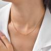 Women'S Simple Fine Chain Clavicle Chain Stainless Steel Embossed Flat Cross Chain Necklace 18K Gold Nc-2551 Plated