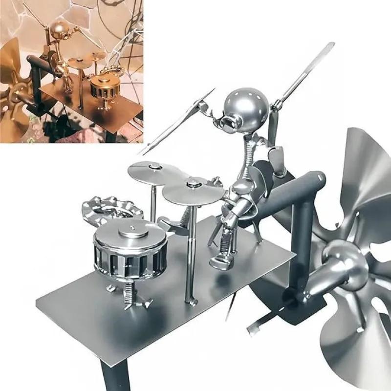 

Металлическая статуя барабанщика-ветряной мельницы, бьющего в барабаны с ветром, уличная ветровая скульптура для сада, двора, патио, лужайки, крыльца, заднего двора серебряный