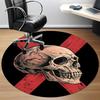 1PC Skull Crossbones Office Round Area Rug, Mat Suitable For Office, Under Office Chairs Bedroom Living Room Home Decor, Room Deco