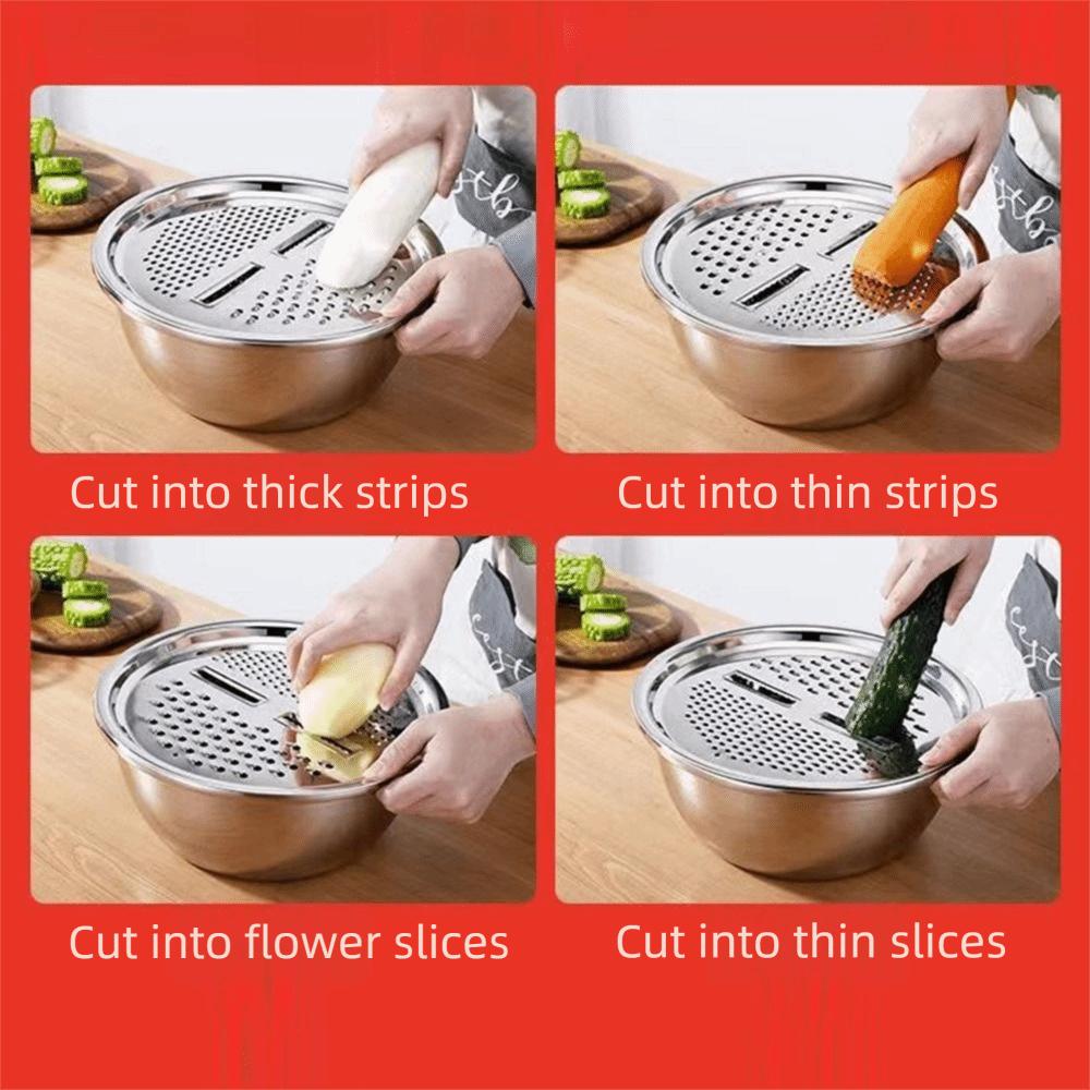 Thickened Vegetable Slicer Grater Stackable Mixing Bowl Set Vegetable Washing