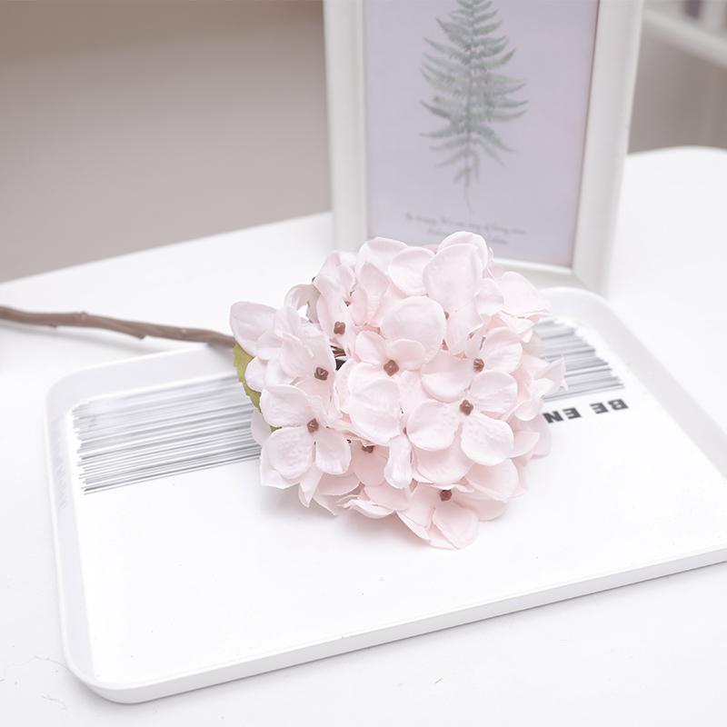 

Искусственные цветы букет невесты фиолетовая гортензия садовая свадебная домашняя вечеринка украшение для гостиной лист DIY искусственные цветочные растения светло-розовый