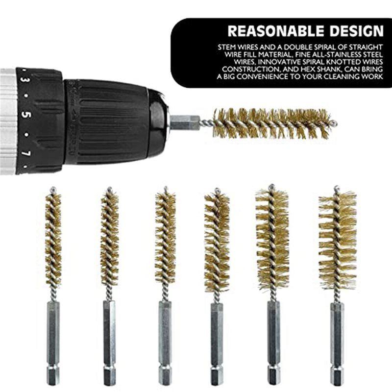 ABMH-12X Round Wire Brush Diameter Stainless Steel Tube Brushes In Different Sizes With Round Wire Brushes For Rotary Hammers
