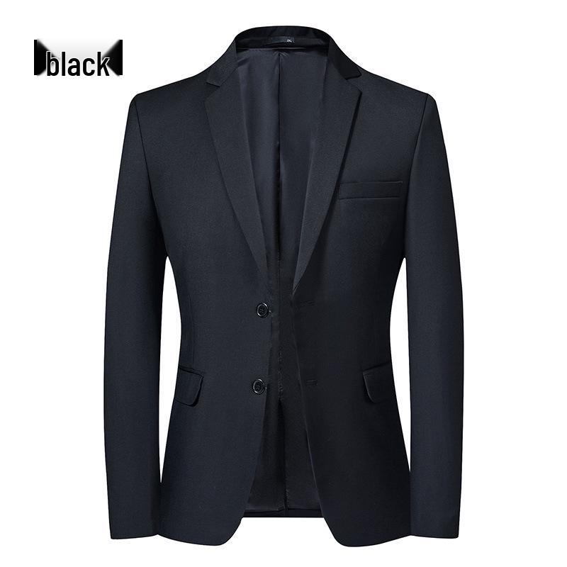 Men's Solid Color Slim Fit Blazer - Korean Style Casual Suit for Autumn & Spring