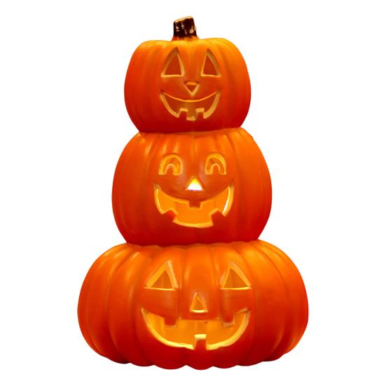 Halloween Pumpkin Lamp Spooky Light Up Pumpkin Figurine Glowing Decorative Pumpkin with LED Light for Haunted House Halloween Home Garden Decor