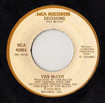 

7inch Record VAN MCCOY Lonely Dancer MCA40984 MCA Records 1978 US SoulFunk Used