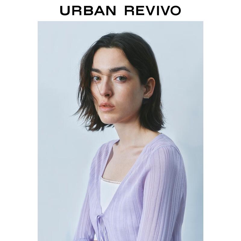 UR Women's Summer Tie-Front Ruffle Knit Cardigan