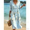 V-neck dress holiday seaside new holiday style print