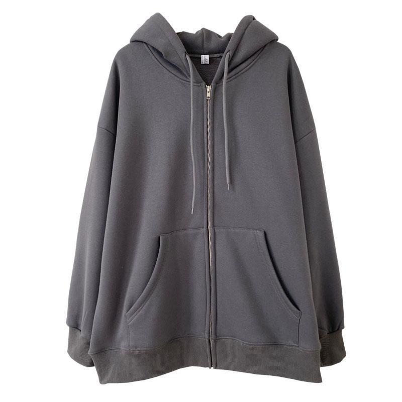 Women’s Loose Fit Hooded Cardigan - Early Autumn Zipper Sweater, Trendy Korean Style for Students.