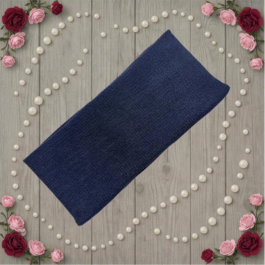 Classic Warm Acrylic Headband for Women' Youth Smooth Ears Navy Blue