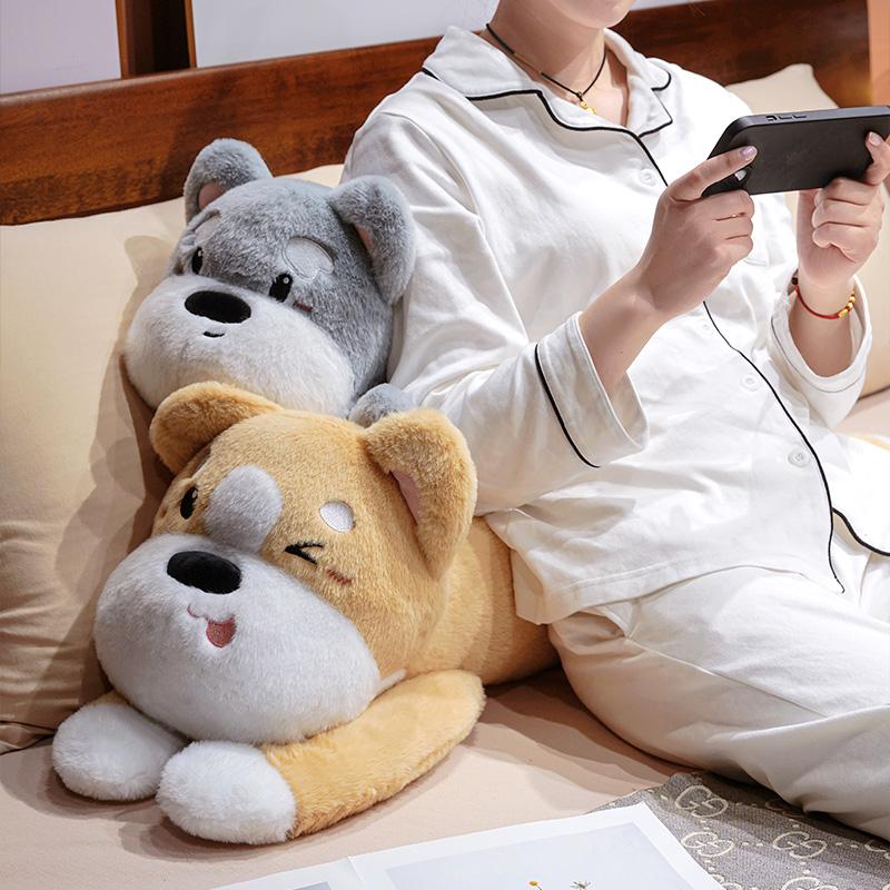 Cute Husky Dog Plush Toy Stuffed Animal Soft 30/40/50CM Kawaii Lying Brown Pet Puppy Pillow Doll Toys for Xmas Gift