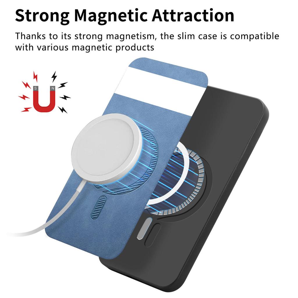 For Google Pixel 8 Leather Back Magnetic Case Skin-touch Phone Cover