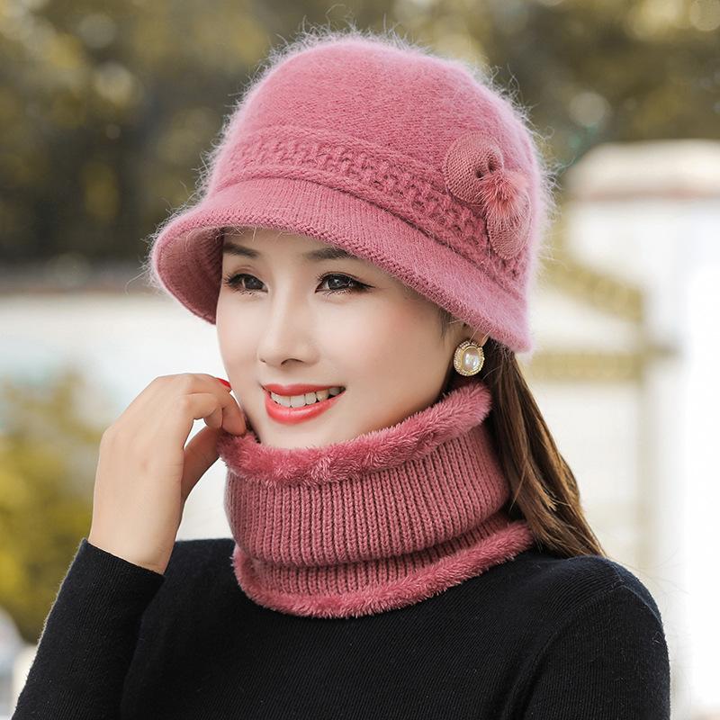 Winter Women's Warm Hat, Knitted Scarf, Woolen Hat
