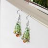 Murano Glass Sterling Silver Christmas Tree Earrings & Necklace Set