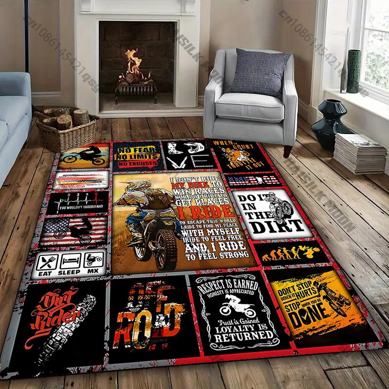 Motocross-Themed Rug for Active Spaces carpet for home sofa bedroom, gift