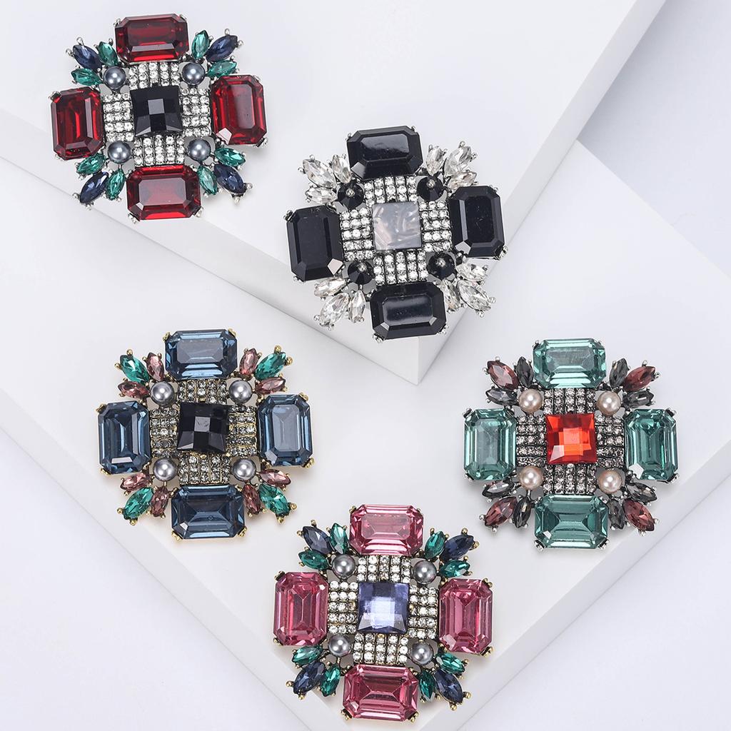 Rhinestone Cross Brooch Unisex Design Pins Office Party Casual Accessories Gifts