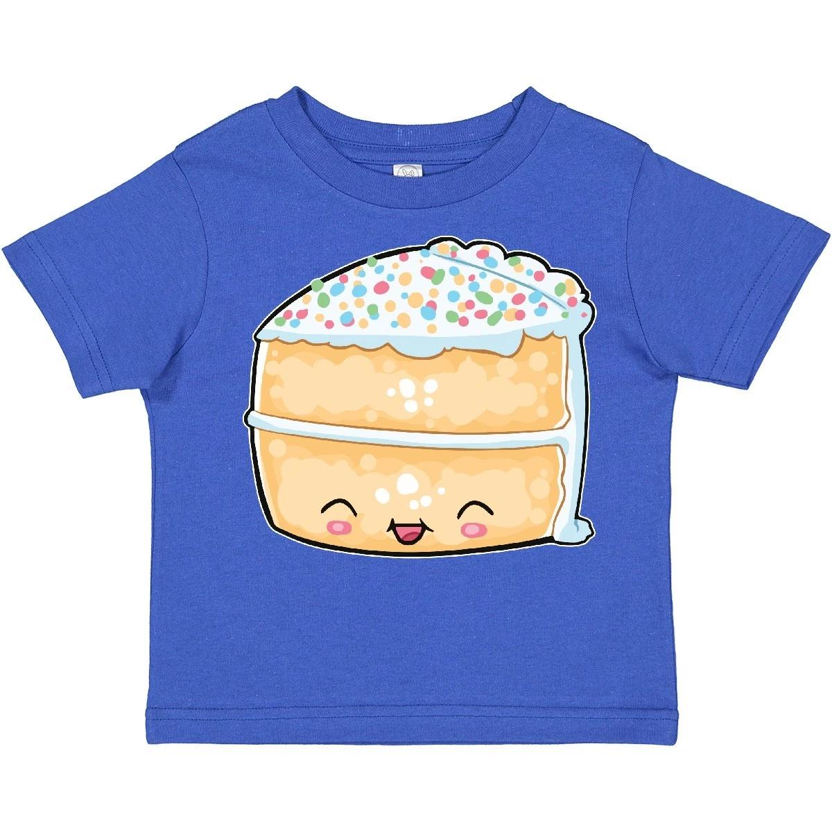 Inktastic Cute Smiling Cake With Confetti Sprinkles Toddler T-Shirt Food Sweet 110
