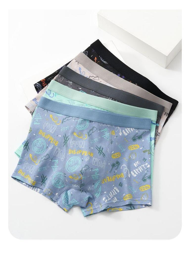 A-Class Pure Cotton Boys' Boxer Briefs - Antibacterial, Breathable Underwear for Teens and Students