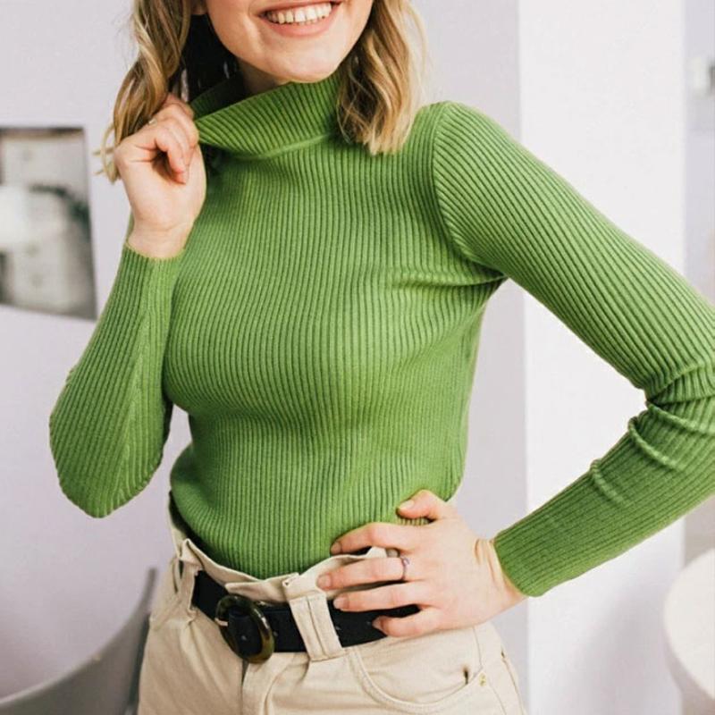 MIEGOFCE Solid Color Half Turtleneck Sweater Europe The United States Autumn Winter Women Slim Knit Bottoming Shirt MY0604