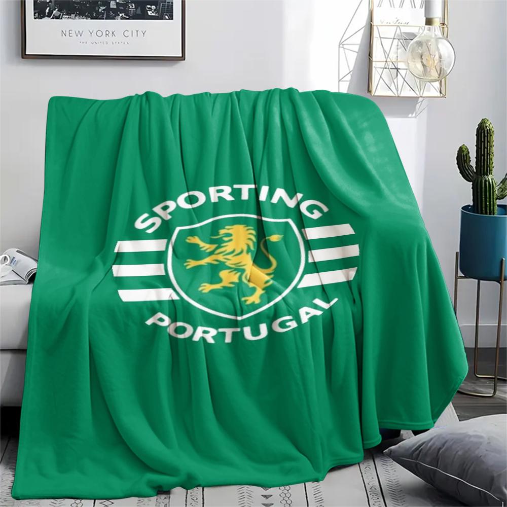 1PC Sporting CP Print Flannel Blanket, High quality Comfortable for All Seasons, Home Decor, Warmth and Comfort, Perfect for Christmas Gifts
