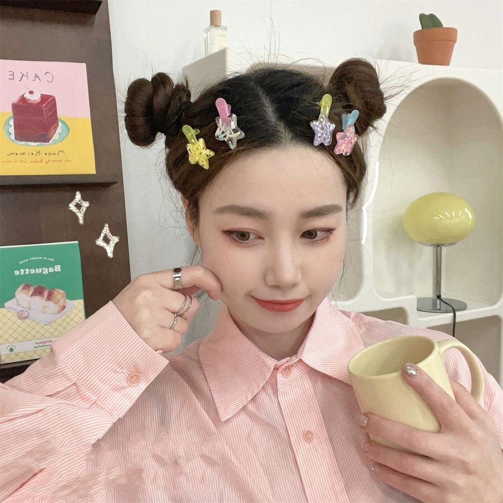 

Heart Pentagrams Hairpin Y2k Cartoon Side Clip Sweet Star Small Hair Clip Girls