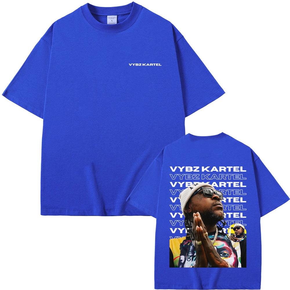 Rapper Vybz Kartel Grafik T-Shirt Herren Damen Hip Hop Mode Übergroßes T-Shirt Lässig Baumwolle Retro Kurzarm T-Shirts Streetwear