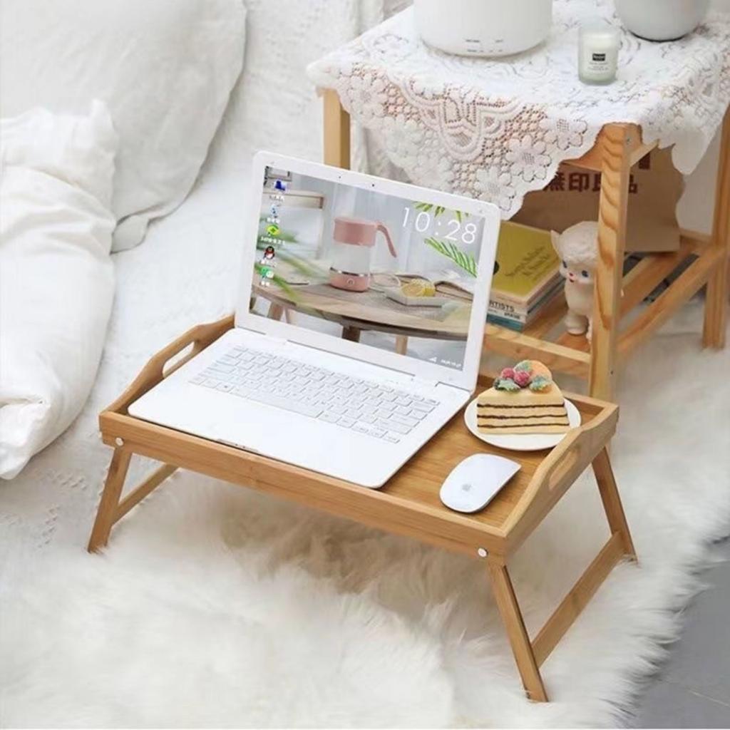Bed Tray Table, Bed Trays For Eating With Foldable Legs, Handle, Protruding Baffle Bed Trays For Eating And Laptops For Bedroom