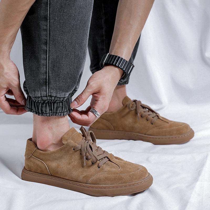 2025 Outdoor Handmade Leather Casual Mens Shoes Design Sneakers Man Comfortable Men Walking Mountaineering Travel Shoes Driving