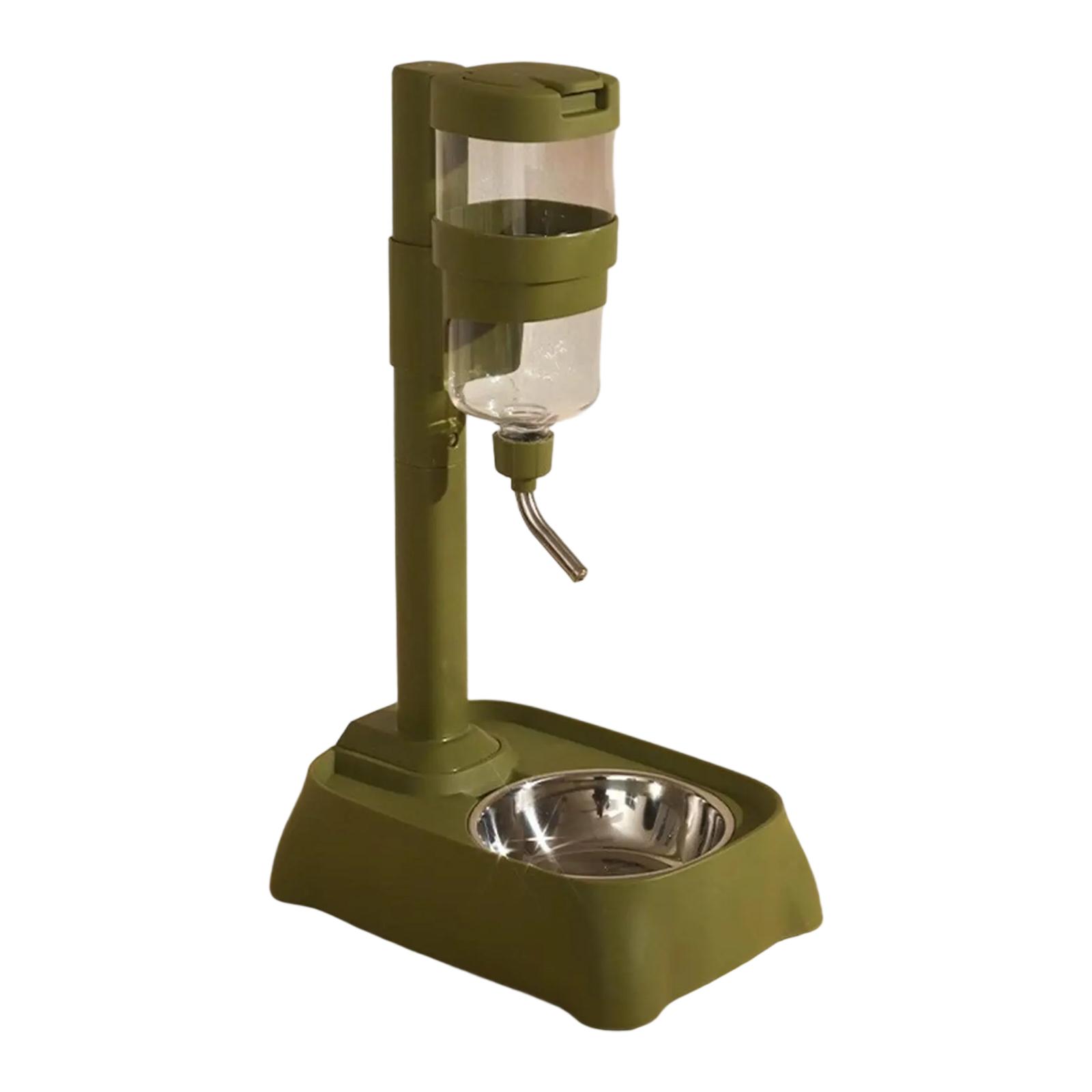 

Портативная регулируемая поилка для питомцев и миска для корма для мелких животных большой вместимости серого цвета зелёный