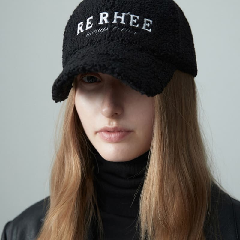 

RE RHEE SIGNATURE LOGO SHEARING CAP BLACK BLACK_FREE