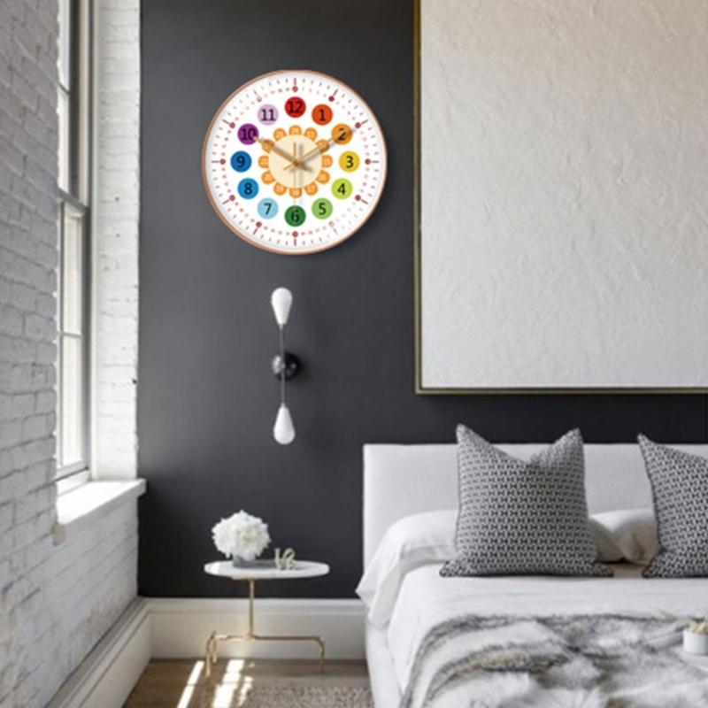 8Inch Cartoon Wall Clock For Kids Early Education Telling Time Teaching Clock With Easy To Read Number Time Management