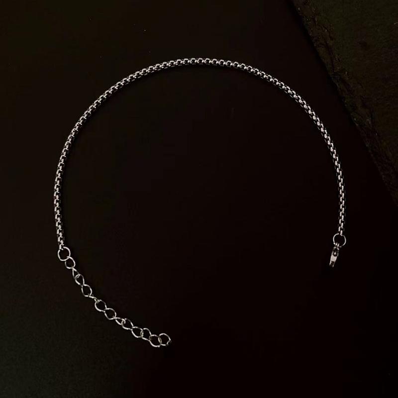 Sada 2 ks pánského řetízkového náramku z nerezové oceli Jednoduchý náramek z kovu stříbrné barvy pro volný čas