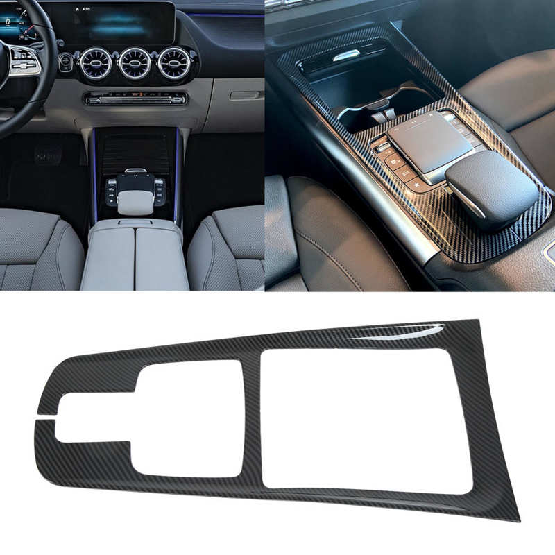 Carbon Fiber Style Gear Shift Panel Decoration Frame Replacement for Mercedes‑Benz B‑Class GLA‑Class GLB‑Class W247 X247