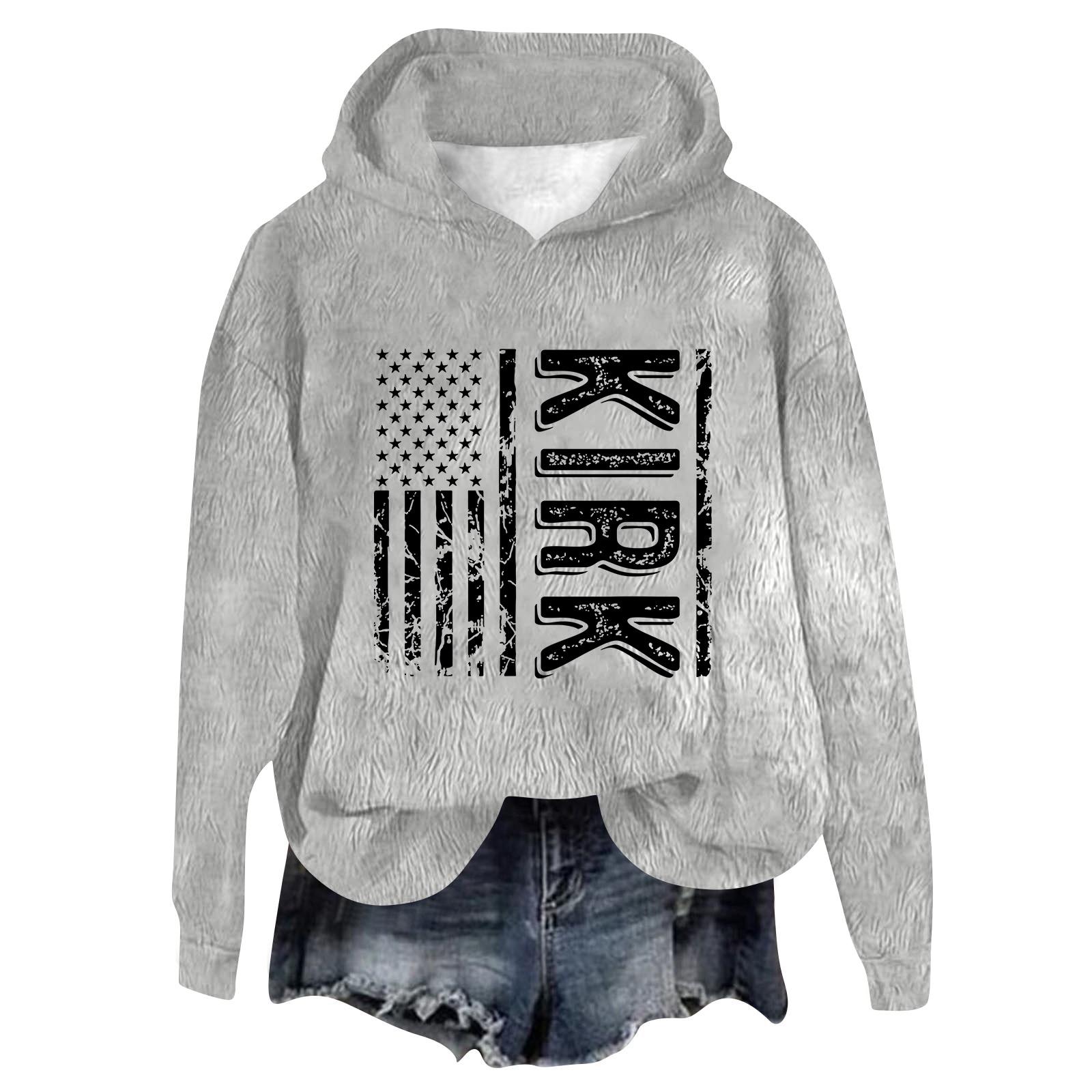 

Женский фланелевый топ с капюшоном и длинным рукавом с принтом, толстовка с капюшоном L