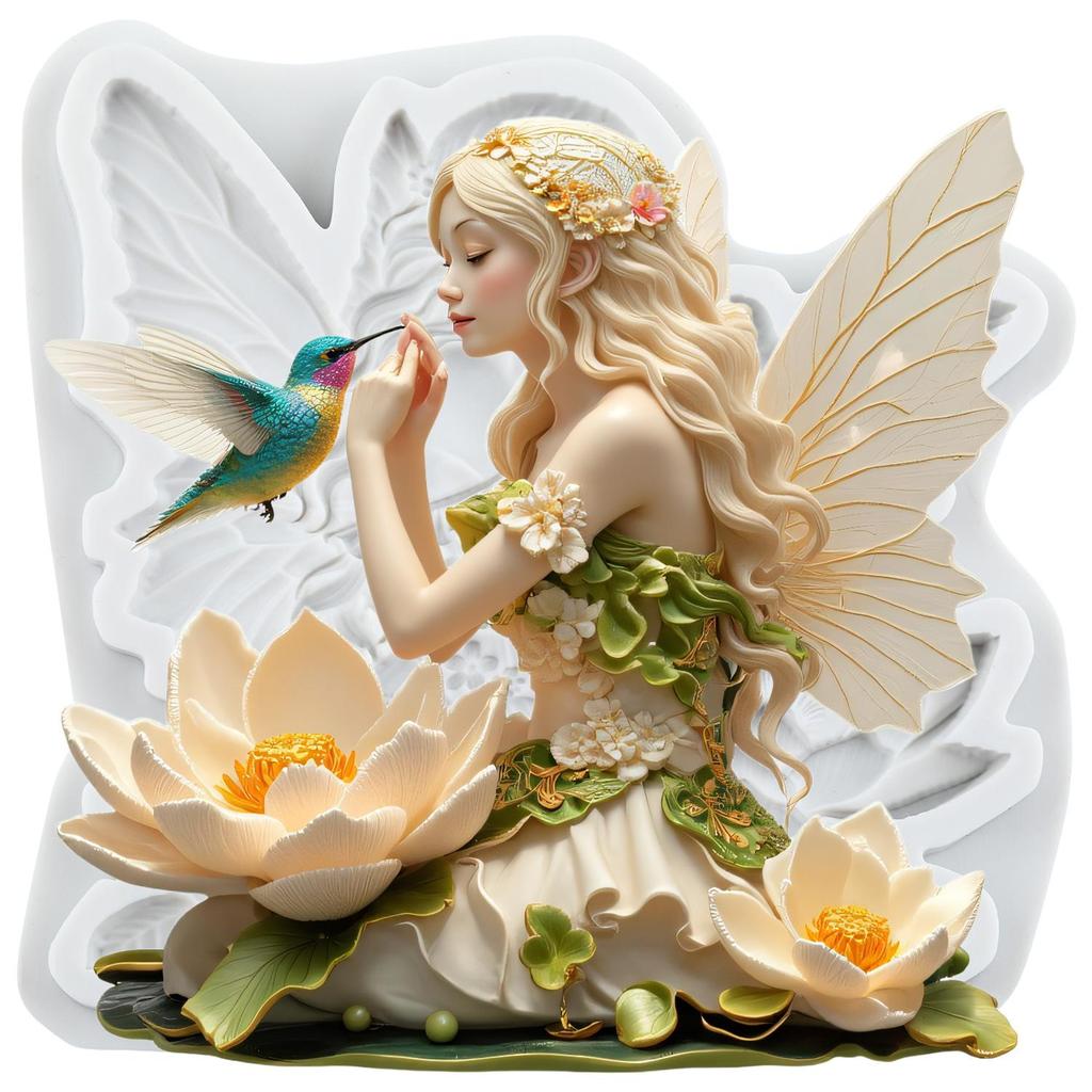 Flower Fairy Silicone Mold Angel Fondant Molds Cake Decorating Tools Cupcake Topper Candy Sugar Craft Gum Paste Polymer Clay