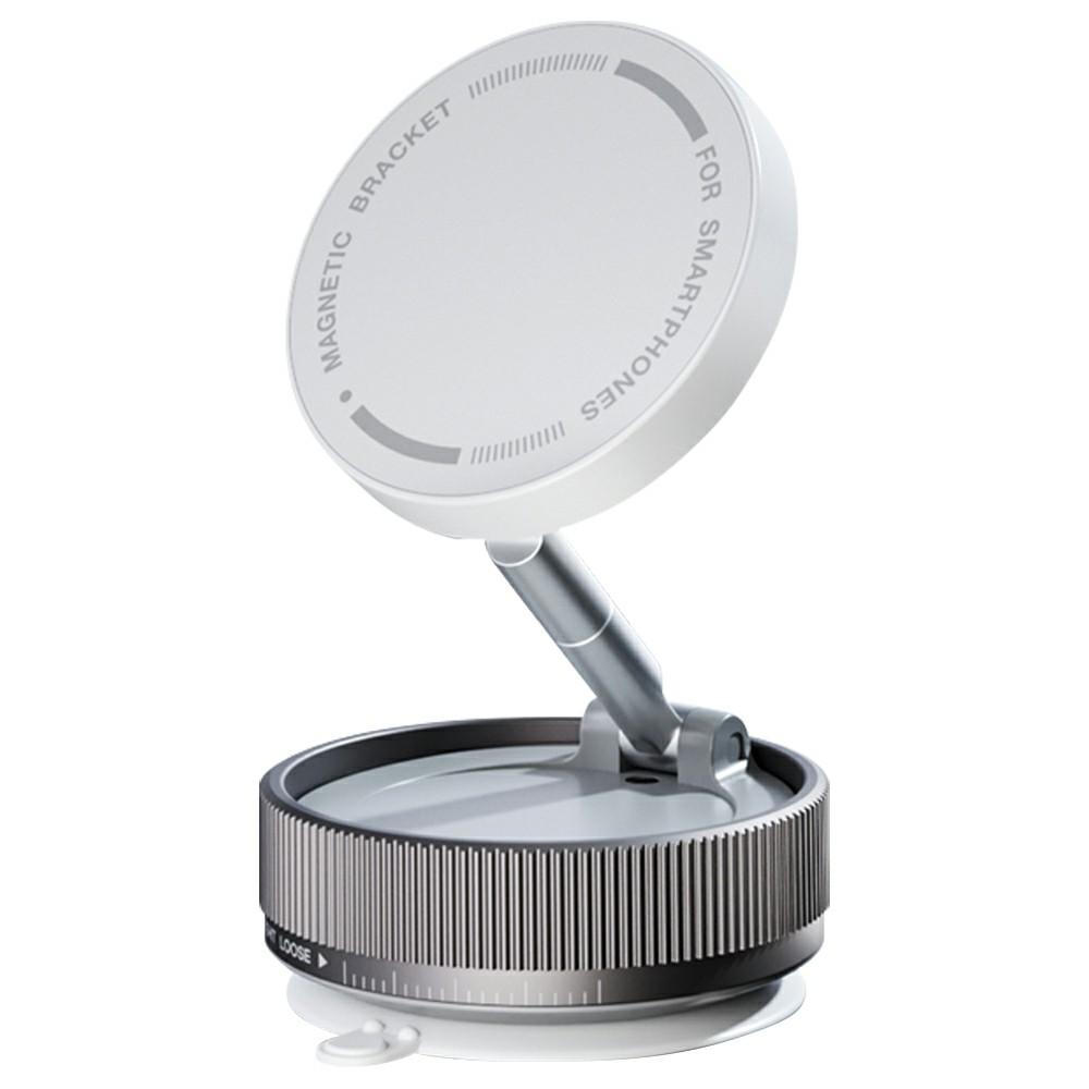 

K10A Car Phone Mount Holder Foldable Rotatable Adjustable Height Double-Sided Magnetic Suction Cup White