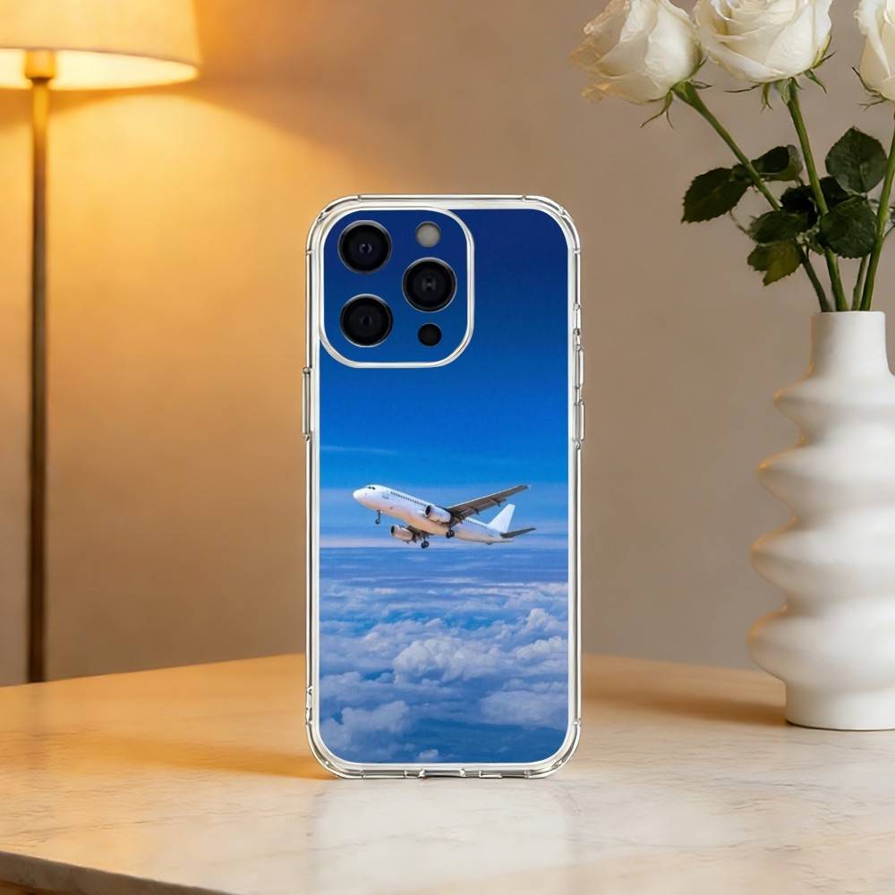 A-Airplane Plane Phone Case For iPhone 17 16 15 14 13 12 11 Mini Pro Max Plus Transparent Cover