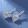 New Women Earring Pendant 925 Silver Heart -Shaped Four Prong Moissanite A Pair Ear Studs Piercing Hoops Earrings Jewelry Gift