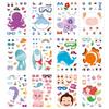 12Sheets Make A Face Diy Sticker Safari Animal Mermaid Decoration Kid Enlightenment Jigsaw Puzzle Stickers Funny Cartoon Pet Zyf