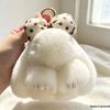 Bowknot Playing Dead Rabbit Keychain: Cute Plush Mini Bunny Bag Charm