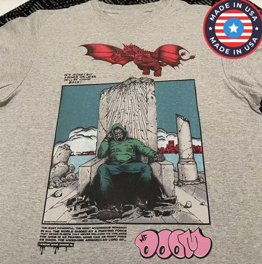 Rare Sport Gray MF DOOM Collection Unisex Adult Cotton T-Shirt MC1259 Unisex T-Shirt M