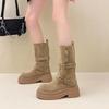 Retro plattform Martin boots dame høst og vinter ny mote liten søt kul korte støvletter barn