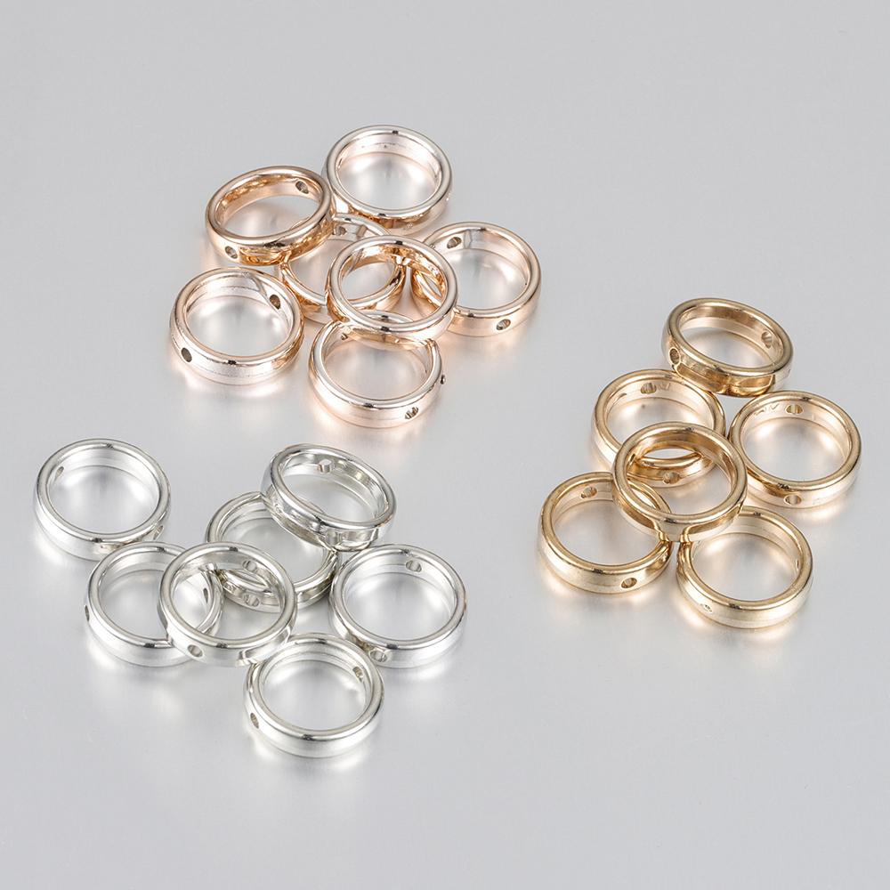 50pcs 15mm Two Hole CCB Round Circle Frame Spacer Beads DIY Necklace Bracelet Earrings Connectors Pendants Jewelry Accessories