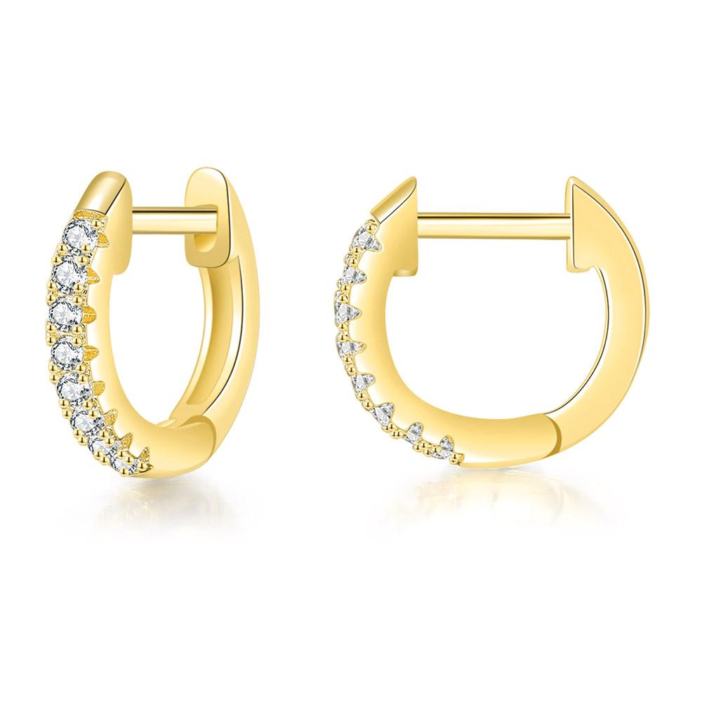 Orecchini Classici Brillanti in Zirconia Cubica da Donna Colore Oro Rosa Carini Mini Accessori per Orecchie Lobe Gioielli alla Moda E547