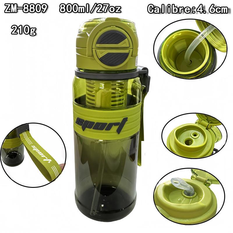 Portable Double Drinking Water Bottle With Straw For Sports And Travel