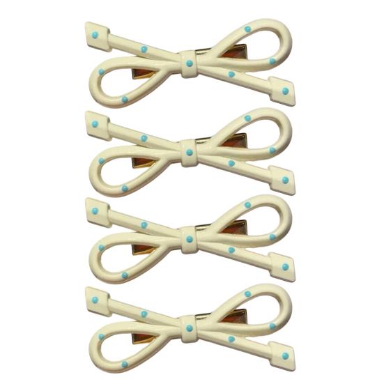4Pcs Girl Hairpin Dot Print Hollow Bow Tie Design Hair Clips Lightweight Non-Damaging