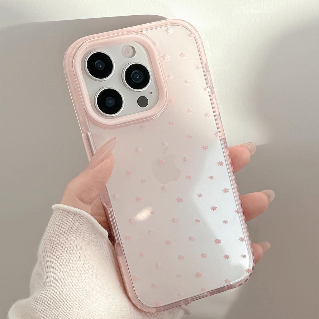 Girls Pink Star Suitable for Apple 16 Promax Mobile Phone Case Iphone13 Anti fall 15 Full Coverage 14 Magnetic Suction 11 Korean