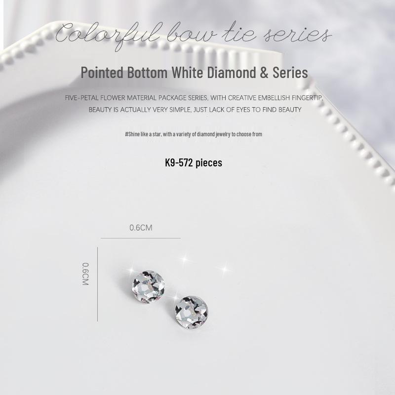 

K9 Heart & Square Rhinestone Nail Art Decor, 2 Pieces - Clear & Peach