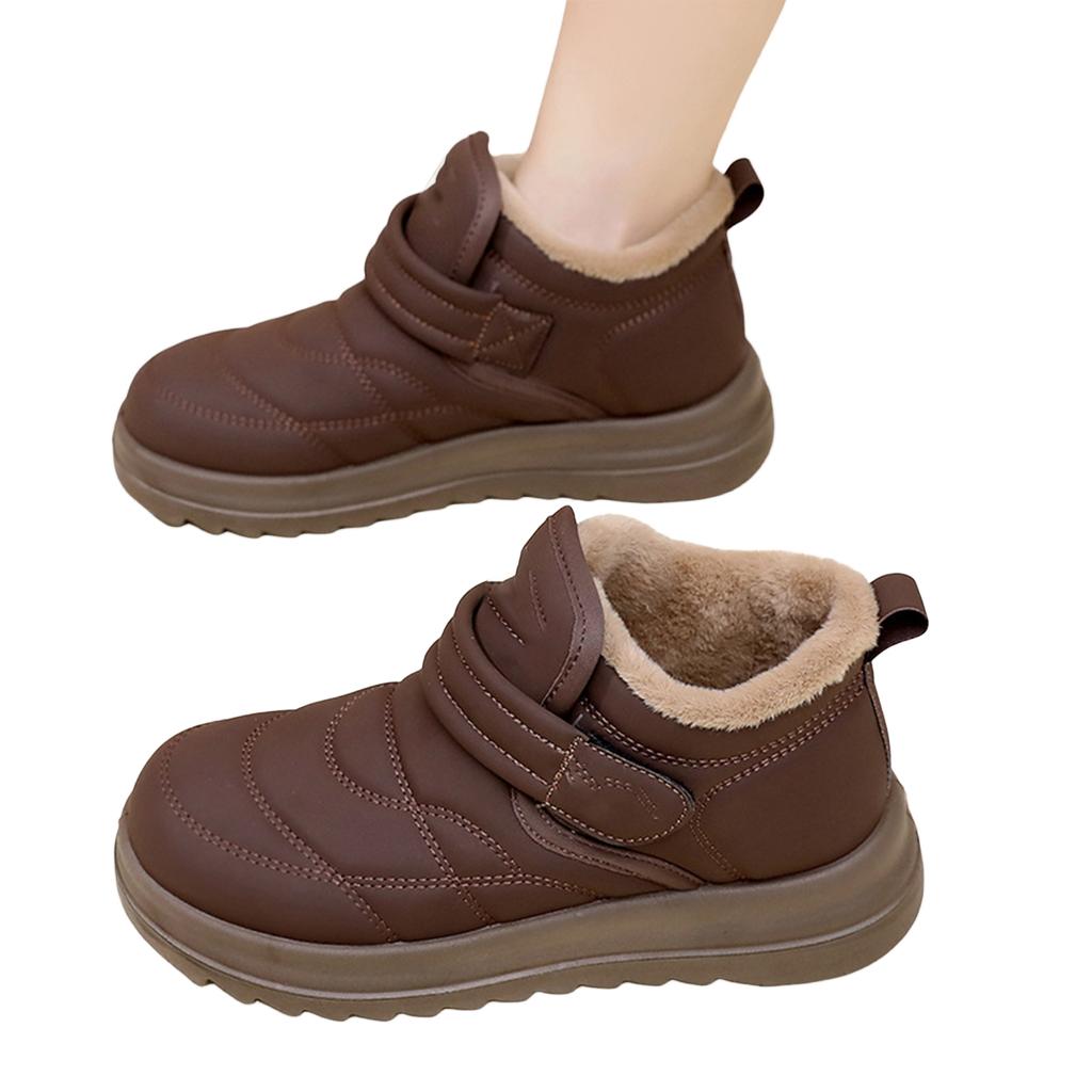 Women's Winter Snow Boots with, Thick Warm Padding, Hook and Loop Closure, - Traction